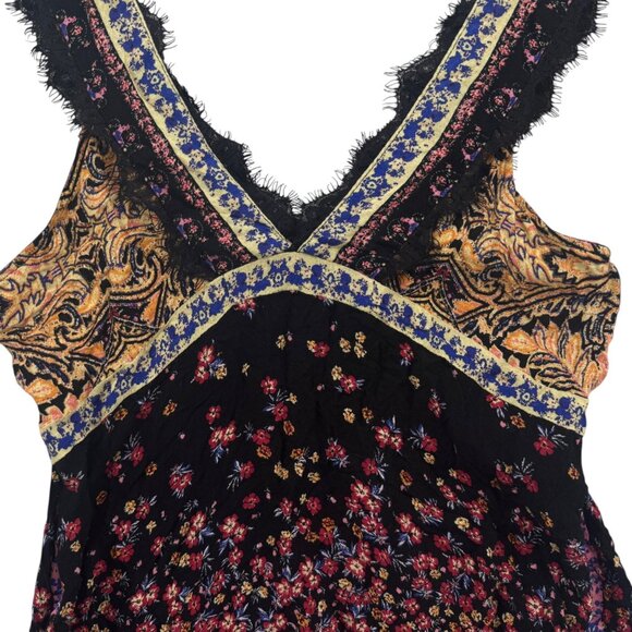 Intimately Free People East Willow Trapeze Slip Dress Black Combo Floral Size XS - Picture 11 of 12